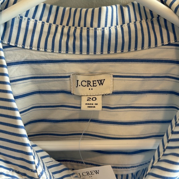 J.CREW FACTORY NWT STRIPE TIE-WAIST SHIRT DRESS -  Sz 20 - PINSTRIPE - Cotton - Picture 2 of 6